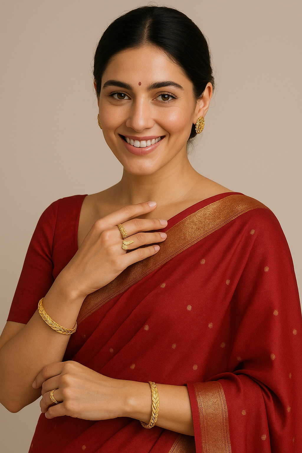 Elegant Leaf Design 2k Gold Plated Bangles (Set of 2) – Lightweight & Stylish